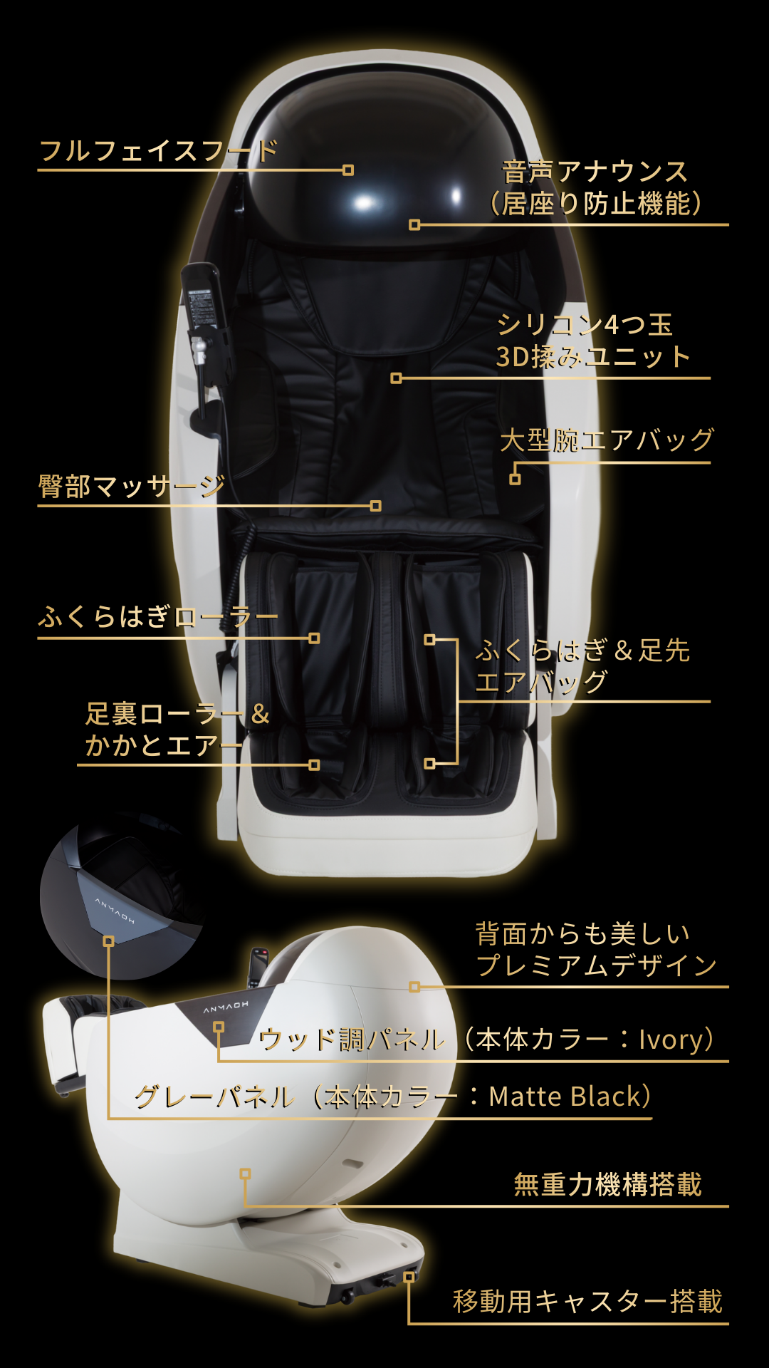 あんま王Ⅴの各機能紹介画像